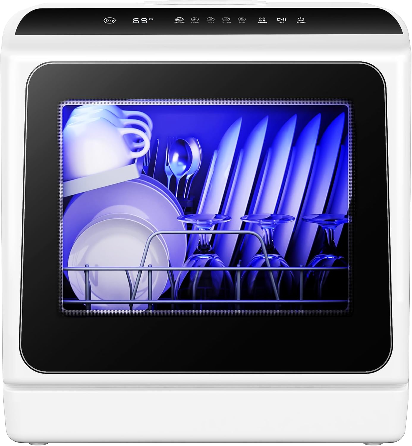 Gudsunal Portable Countertop Dishwasher (White)