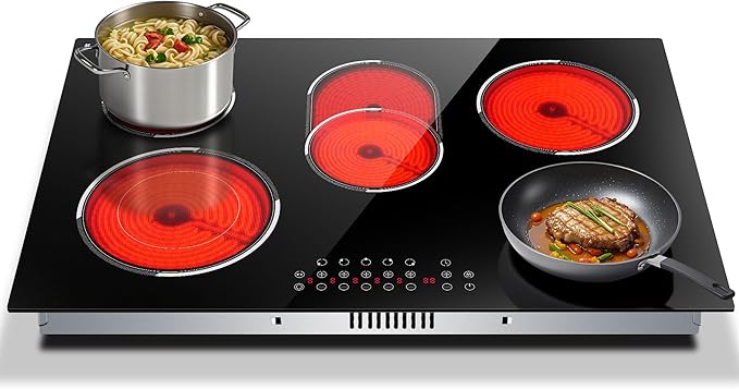 Gudsunal 30" Electric Cooktop, 5 Burners